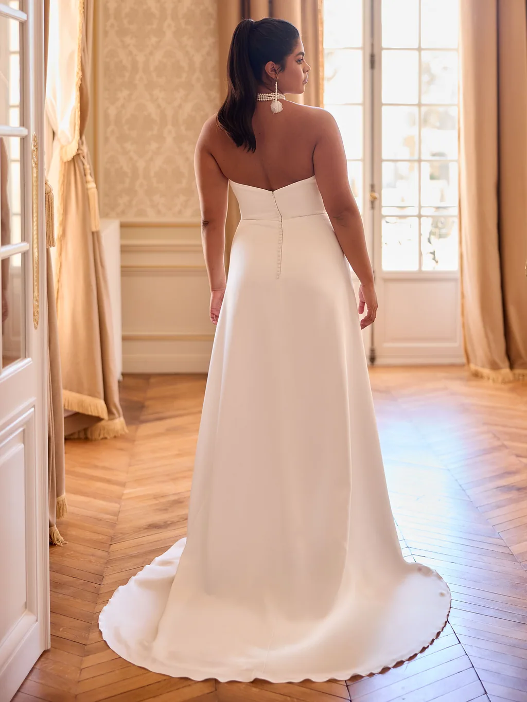 Bianco Evento Limited Plus Size Brautkleid Alicia Princess, Rückenansicht