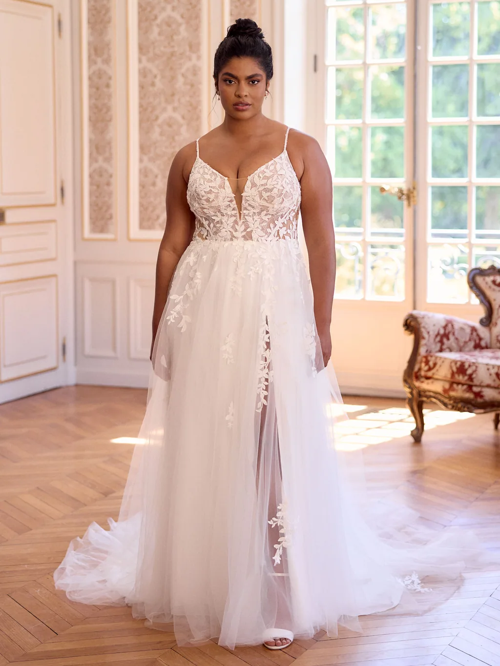 Bianco Evento Limited Plus Size Brautkleid Karlly, Vorderansicht