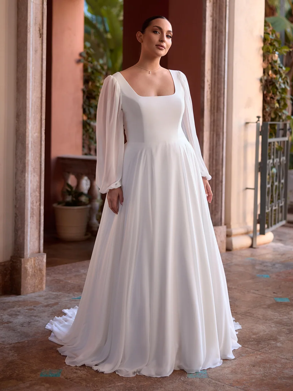 Bianco Evento Plus Size 2027 Brautkleid Odella, Vorderansicht